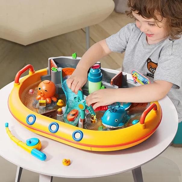 Splash Water Table with Slide: Interactive Learning & Play Center for Kids