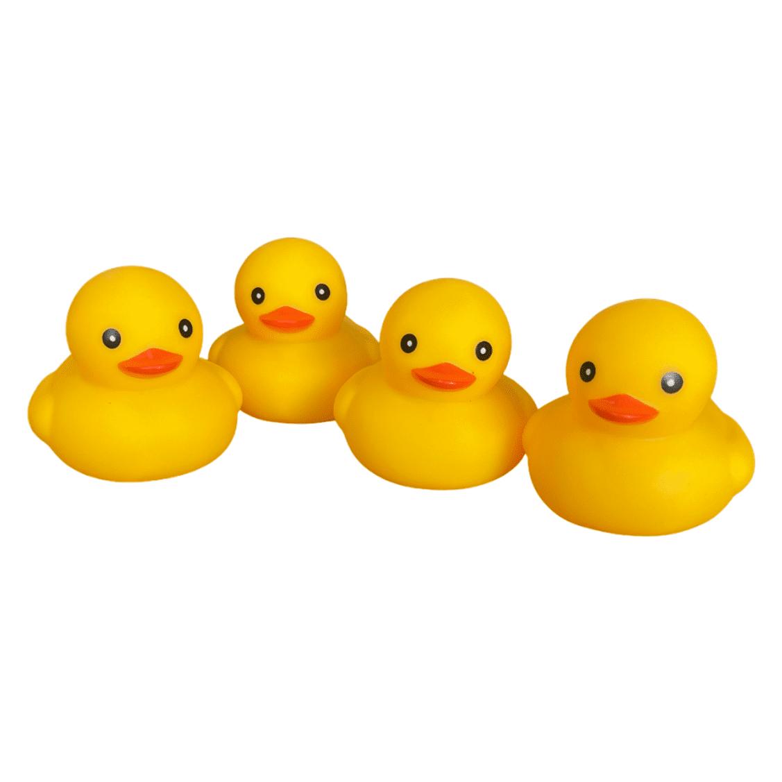 Rubber Bath Toys Set of 4 - Yellow (Medium Size)