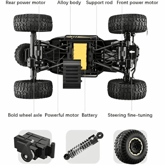 High-Performance Alloy 4WD Off-Road Remote-Control Car