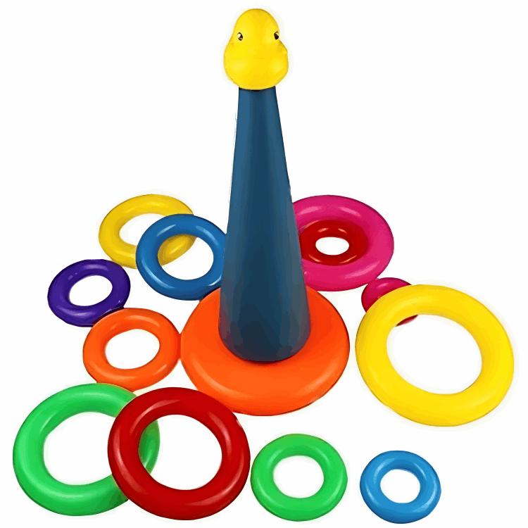 Colorful Ring Stack Toy with Duck Topper