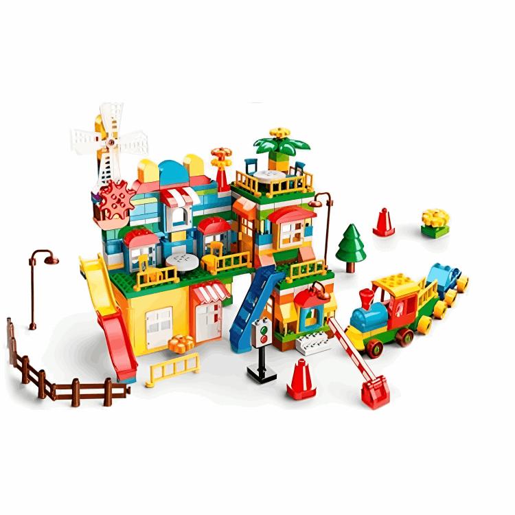 CITY, MILL & TRAIN Educational Building Set - 269 Pieces